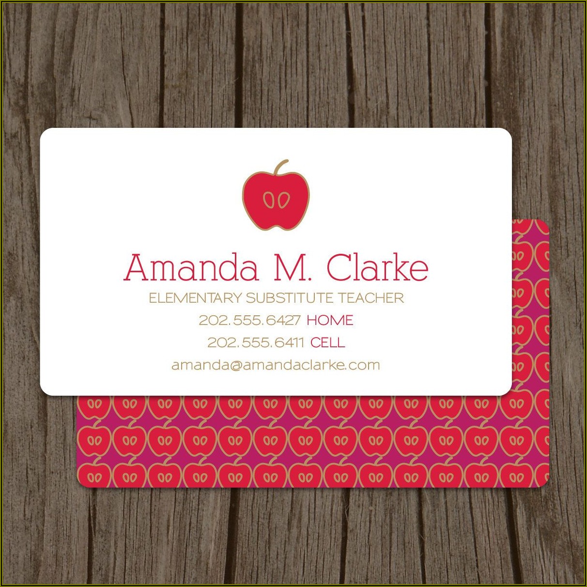 Substitute Teacher Business Cards Examples