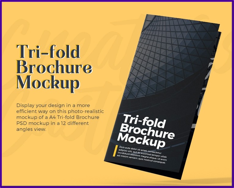 Tri Fold Brochure Mockup Download