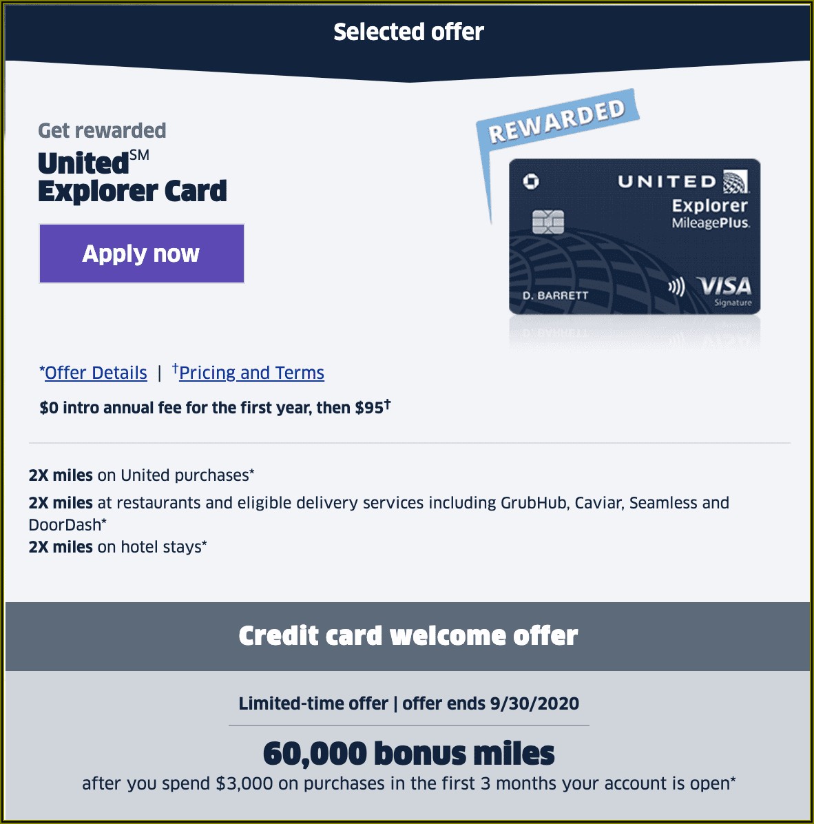 United Explorer Business Card Global Entry