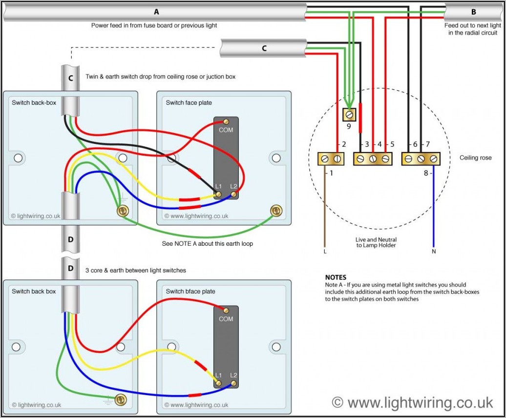 Wiring Diagram 2 Gang 2 Way Light Switch