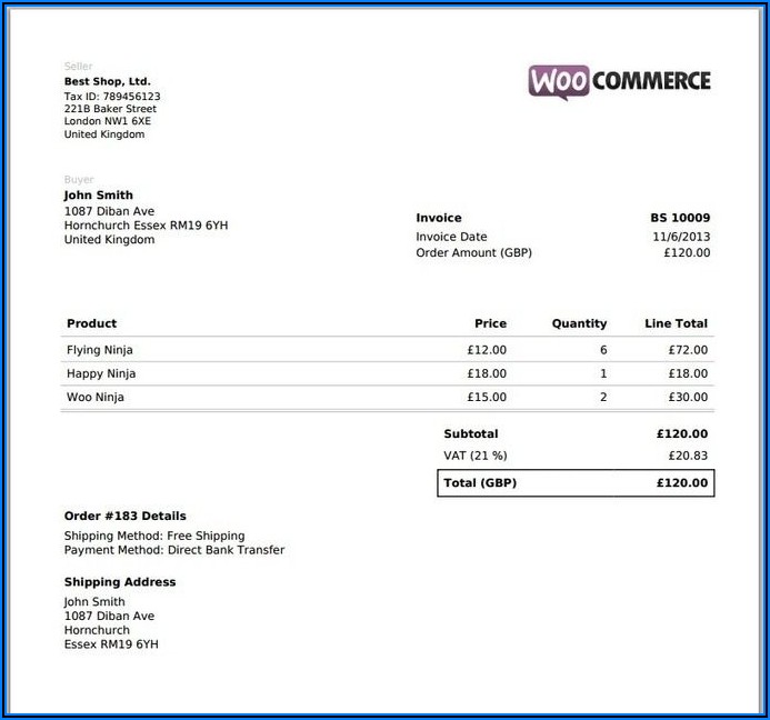 Woocommerce Pdf Invoices & Packing Slips Premium Templates Free Download