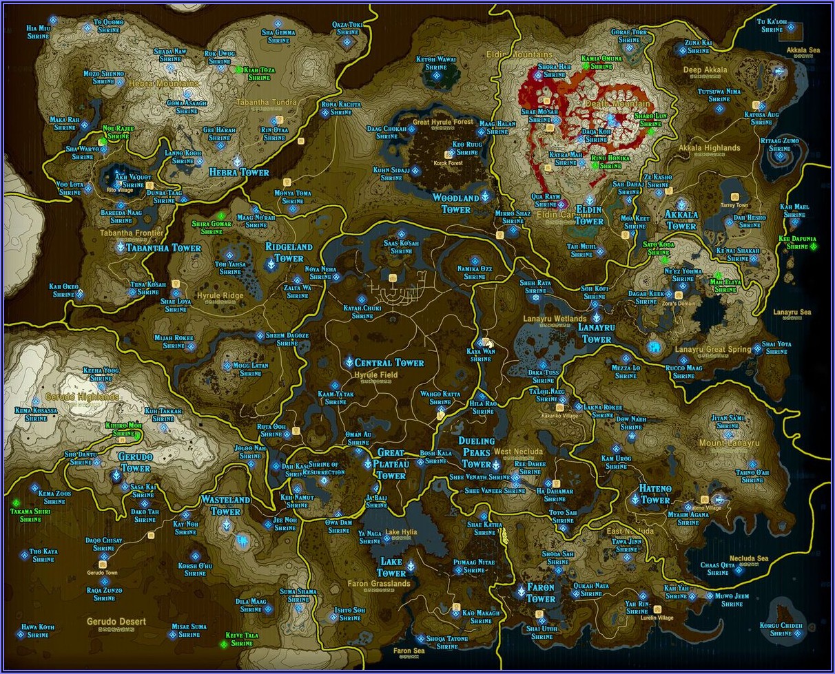 Zelda Botw Complete Shrine Map