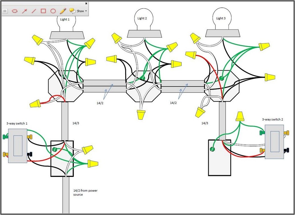 3 Way Switch Wiring Diagram Light In Middle