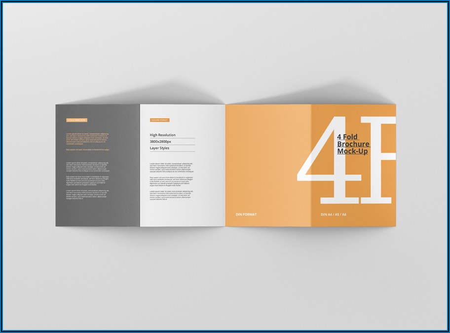 A4 4 Fold Brochure Mockup