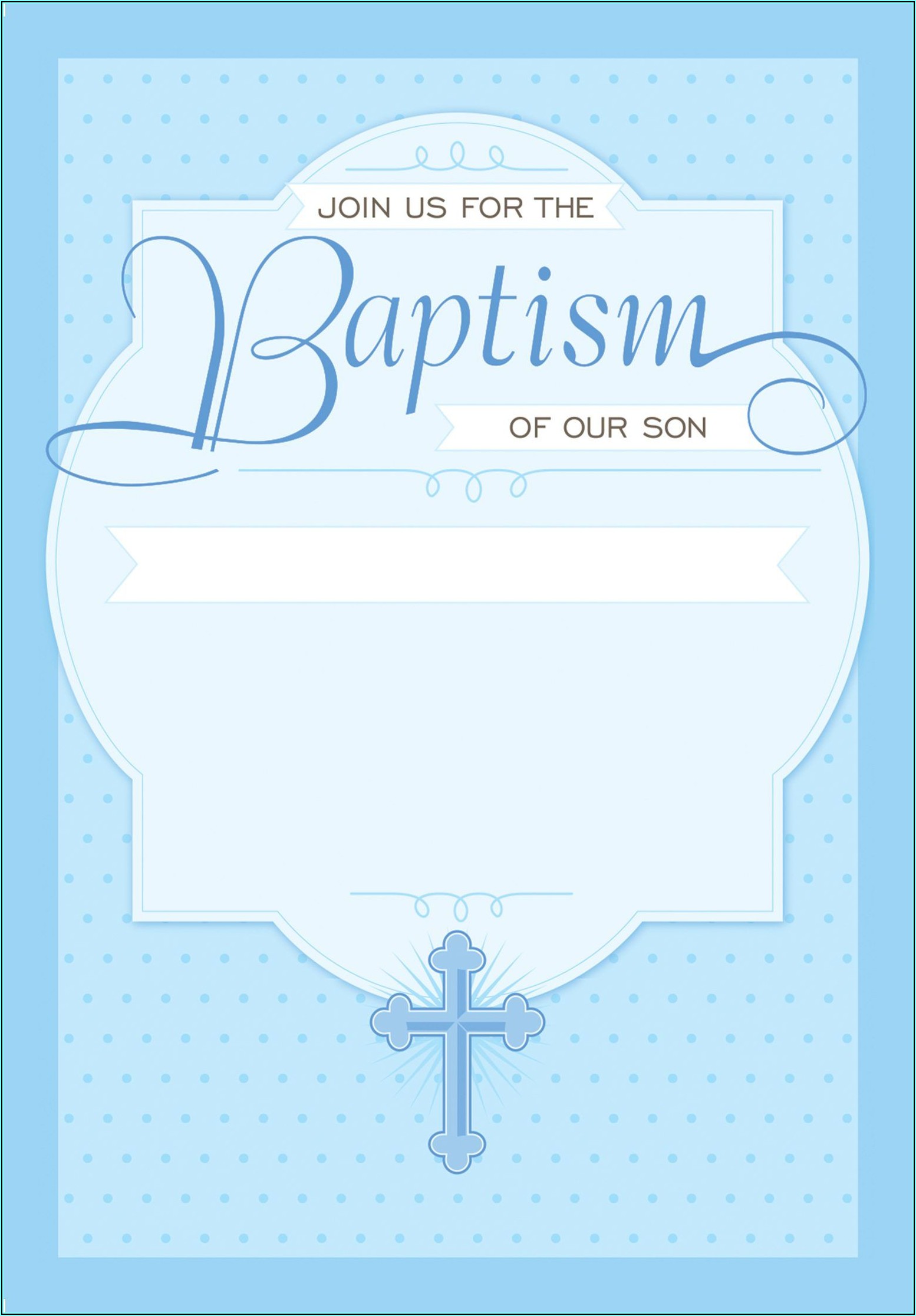 Baby Boy Blank Baptism Invitation Background