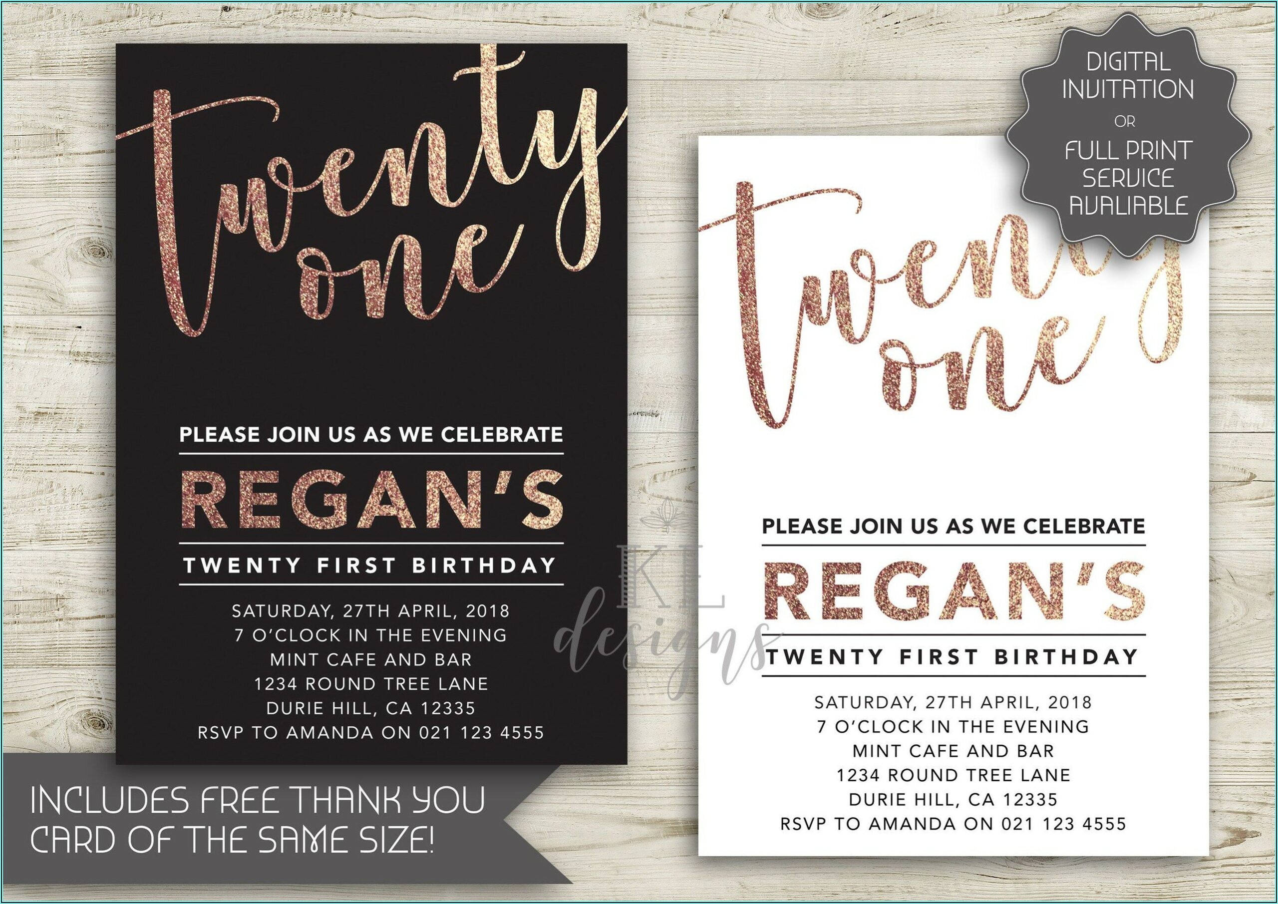 Black And Rose Gold Invitations Free
