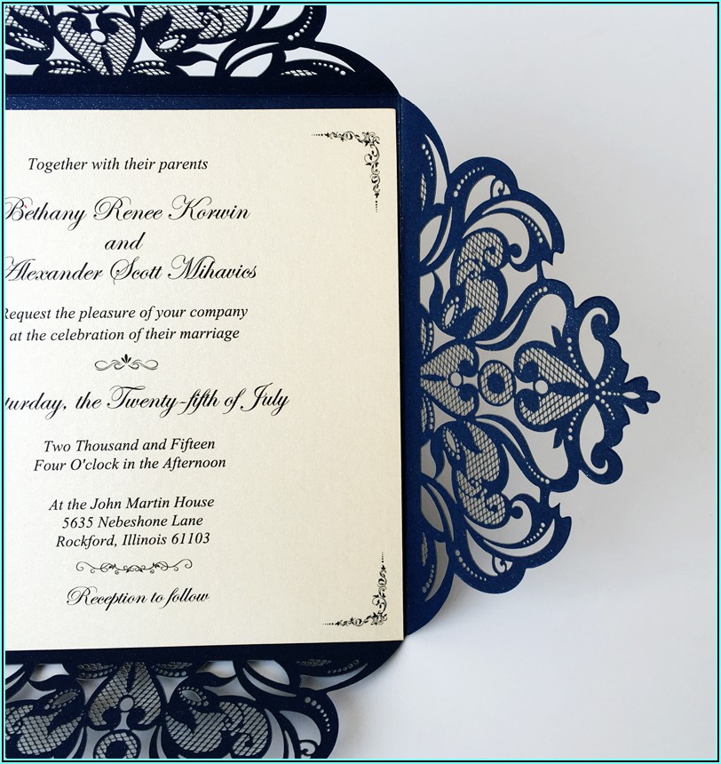 Blue Lace Wedding Invitations