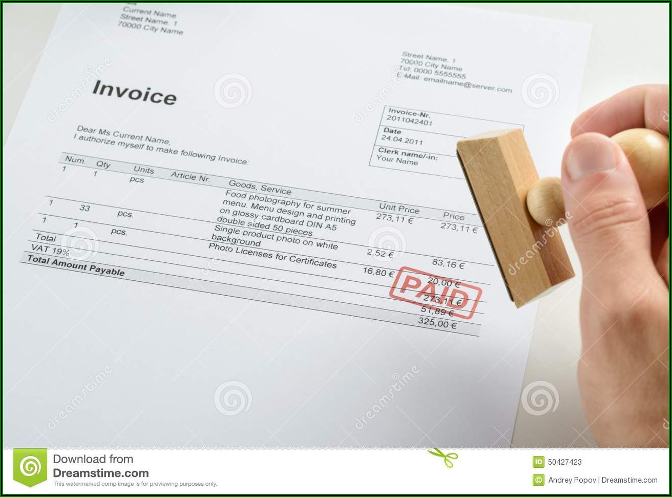 Business Stamps For Invoices