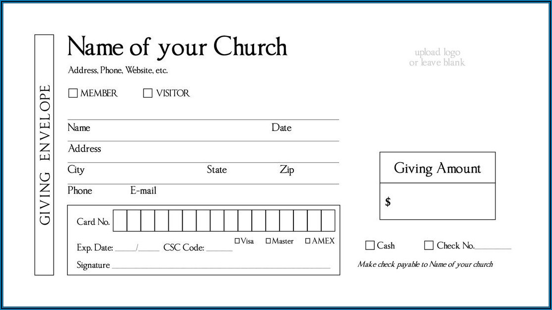 Church Tithes And Offering Envelopes Templates
