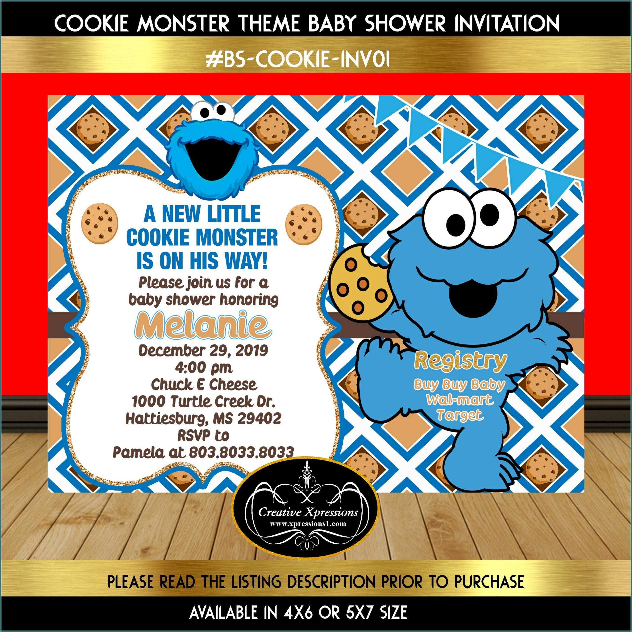 Cookie Monster Invitation Template Free
