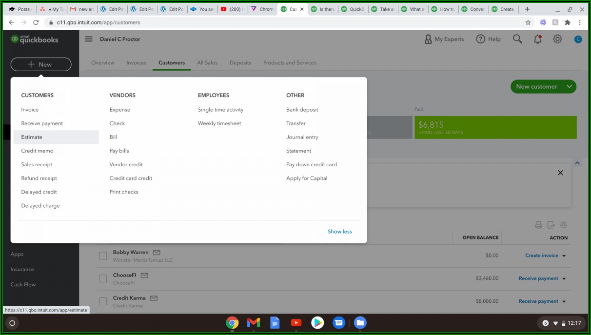 Create An Invoice From An Estimate In Quickbooks Online