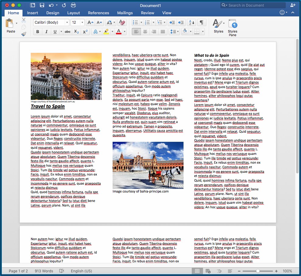 Create Three Fold Brochure Microsoft Word
