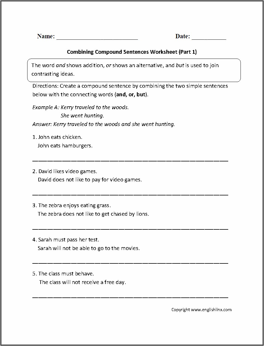 Diagramming Sentences Worksheets Middle School
