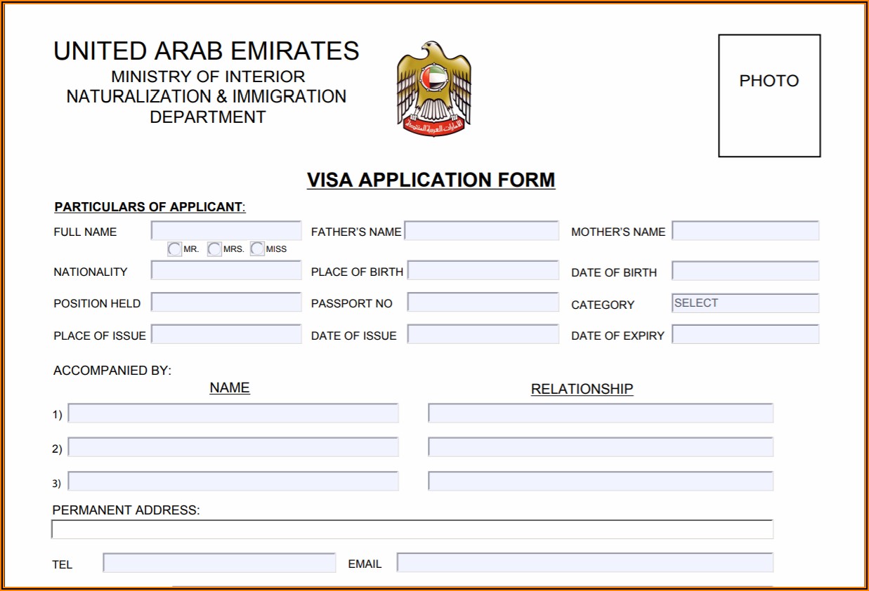 Dubai Visa Application Form Ghana