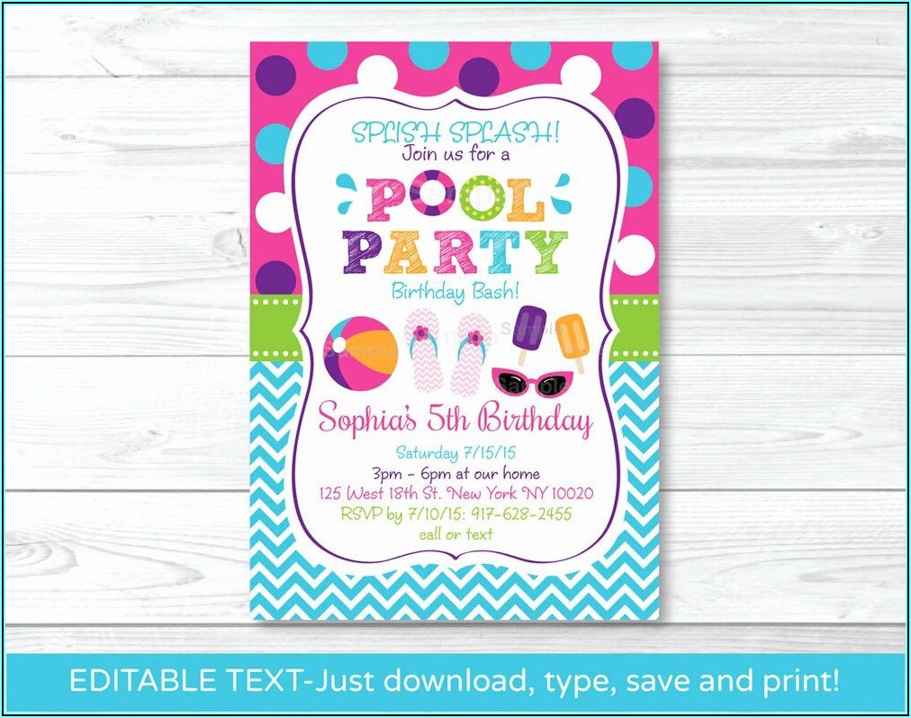 Editable Birthday Invitations Templates Free