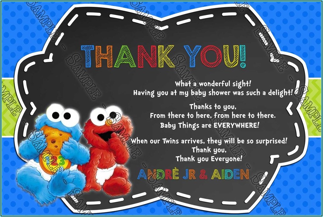 Elmo And Cookie Monster Invitations