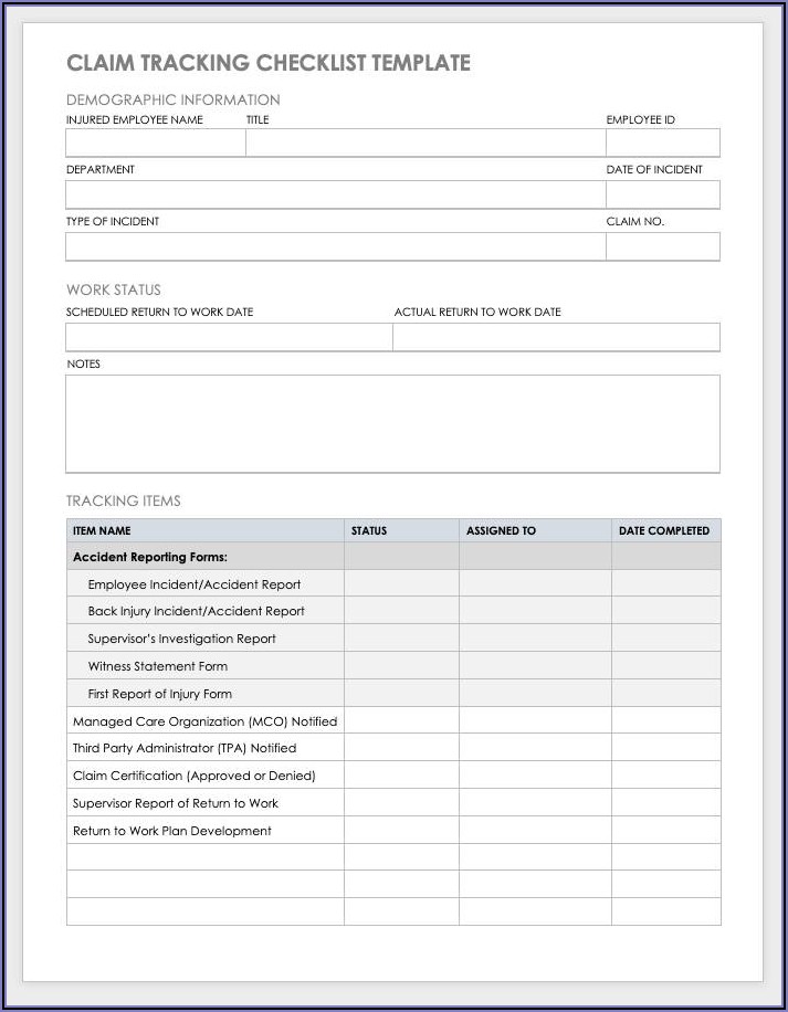 Employee Accident Report Template