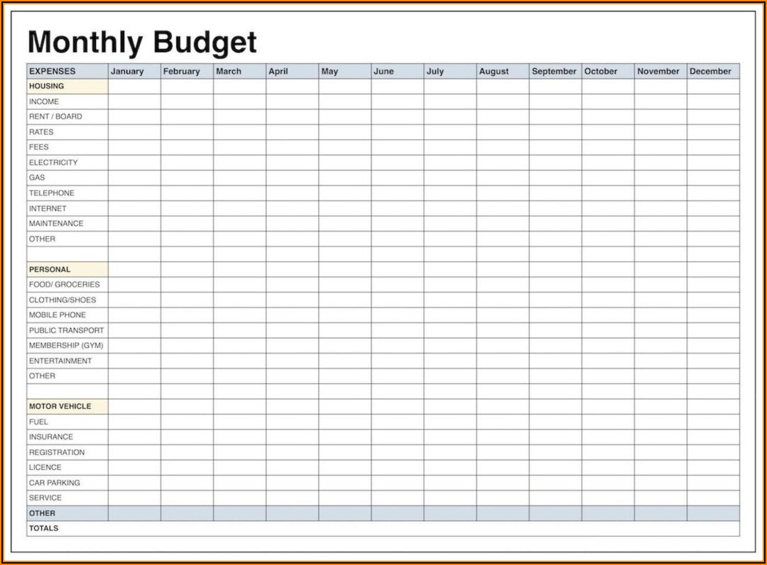 Family Budget Worksheet Free