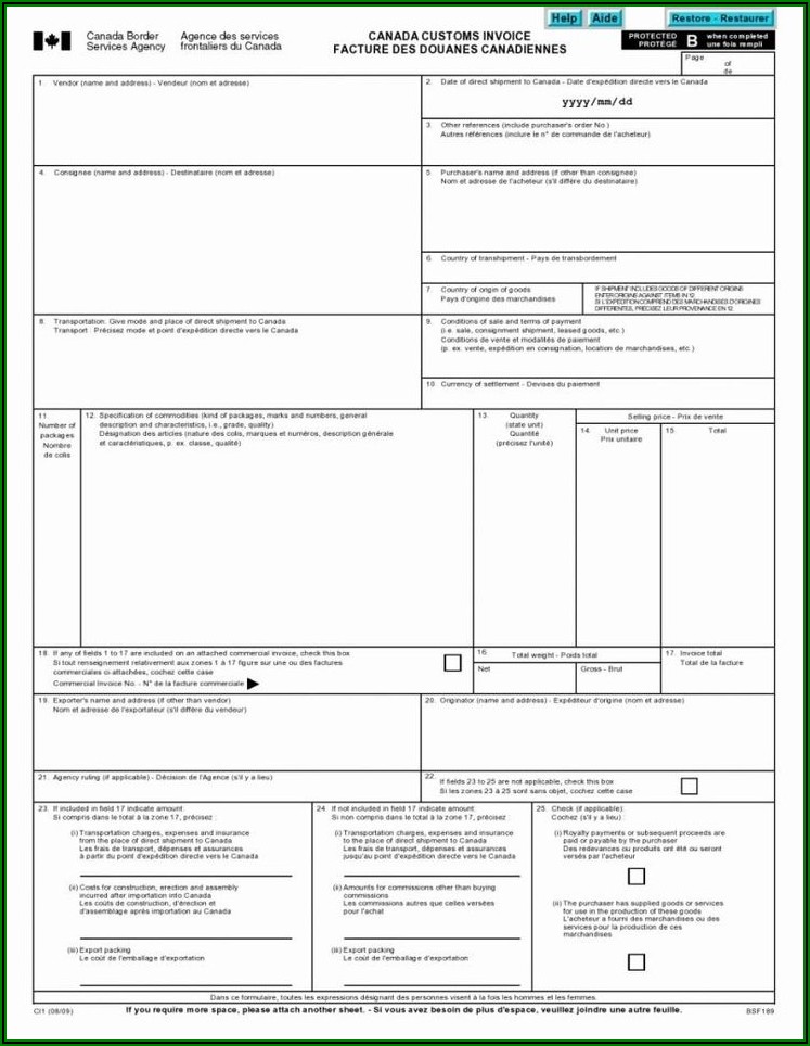 Fedex Ground Commercial Invoice Form