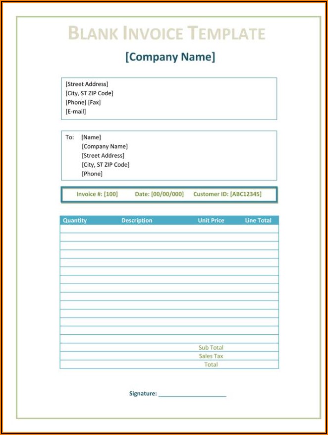 Free Printable Blank Invoice Form