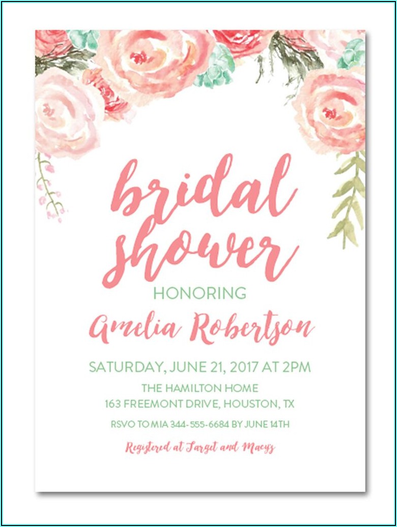 Free Printable Bridal Shower Invitation Templates For Word