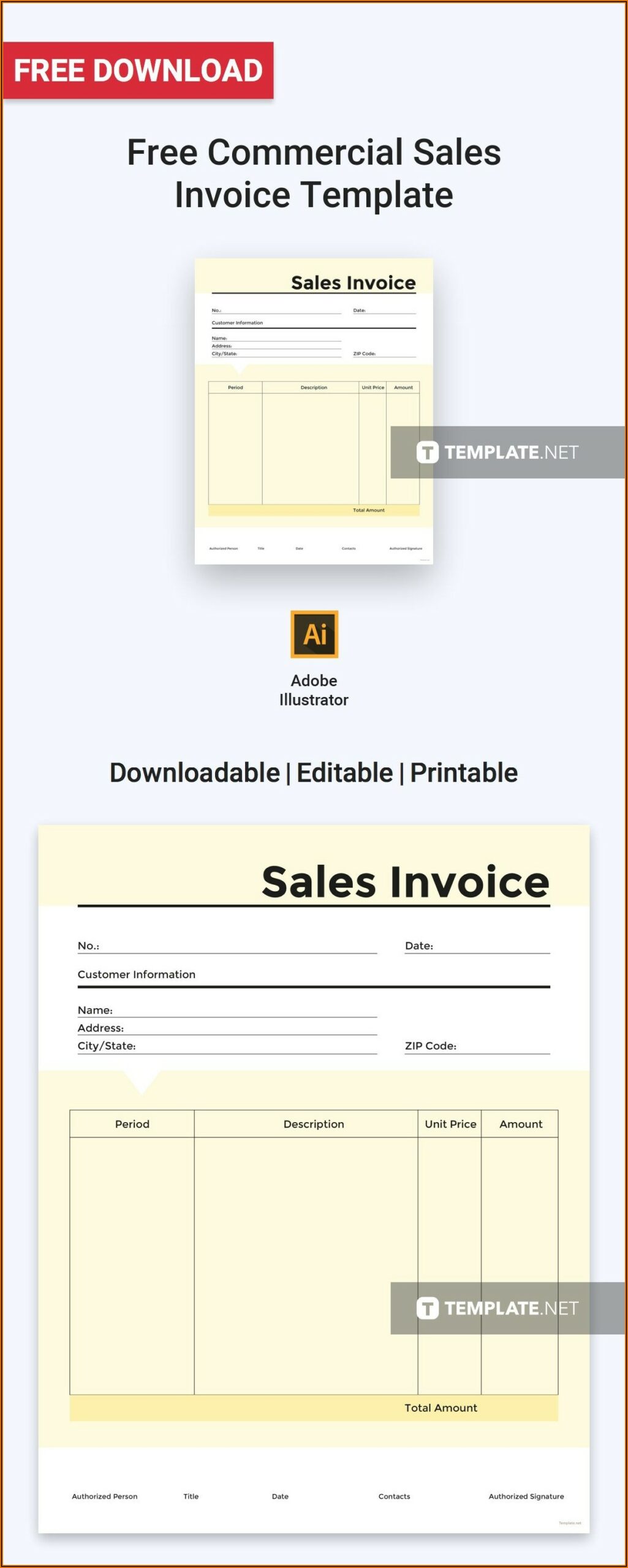 Free Sales Invoice Template Pdf