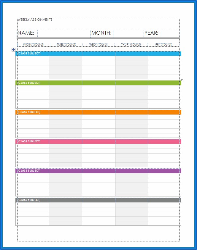 Free Schedule Template Word