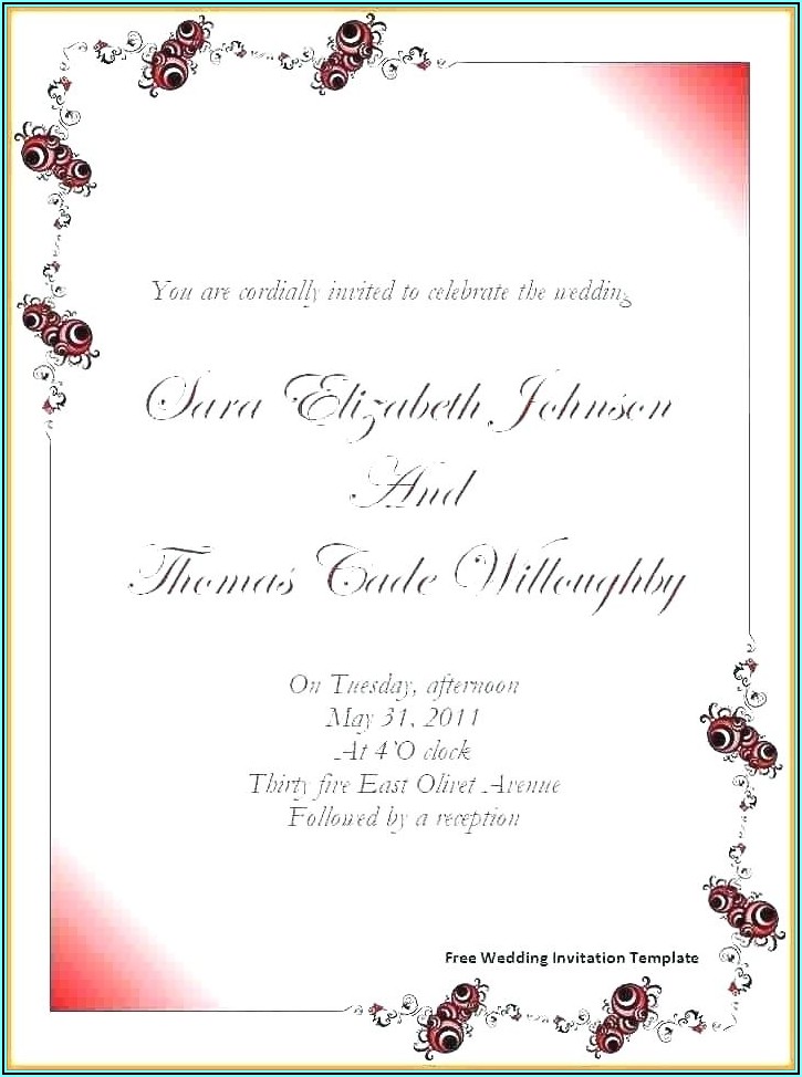 Free Wedding Invitation Templates For Word Indian