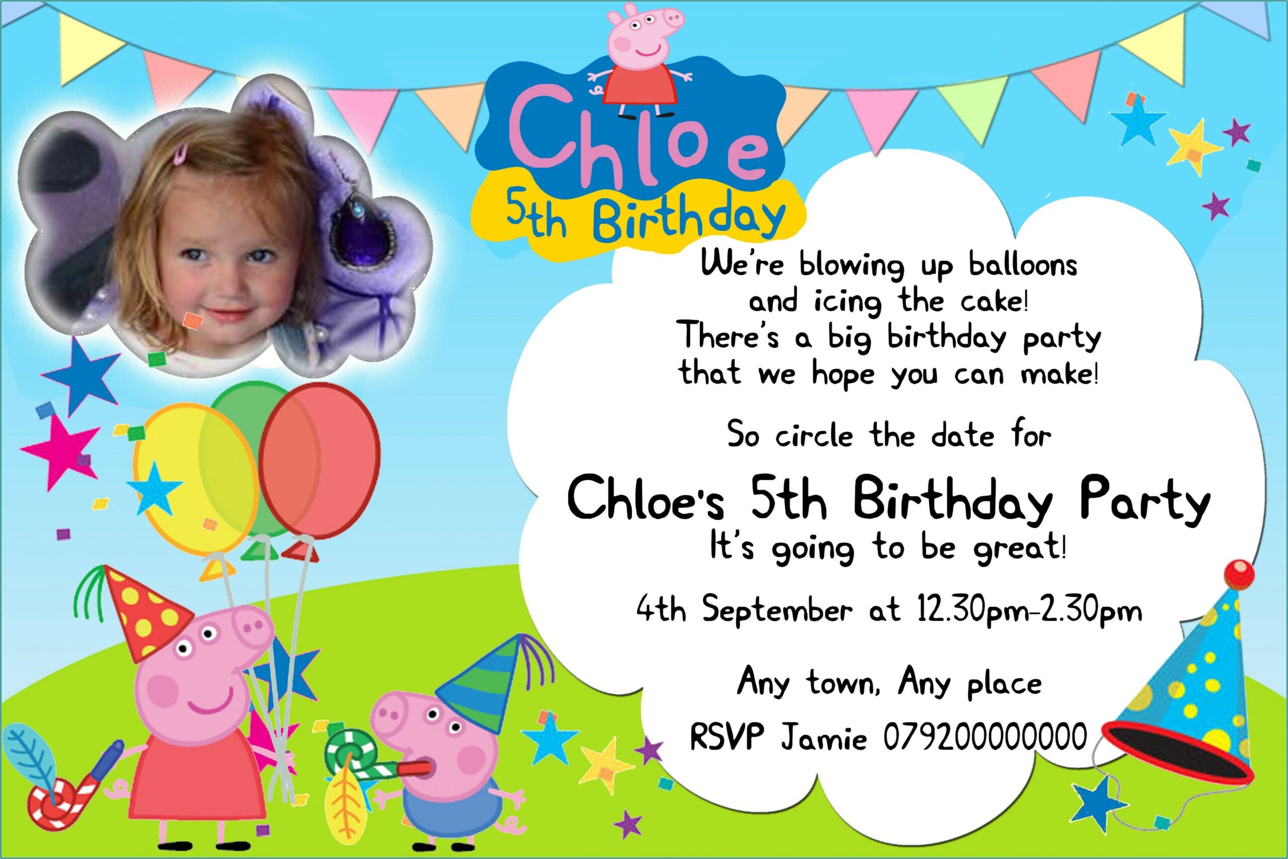 Girl 5th Birthday Invitation Message