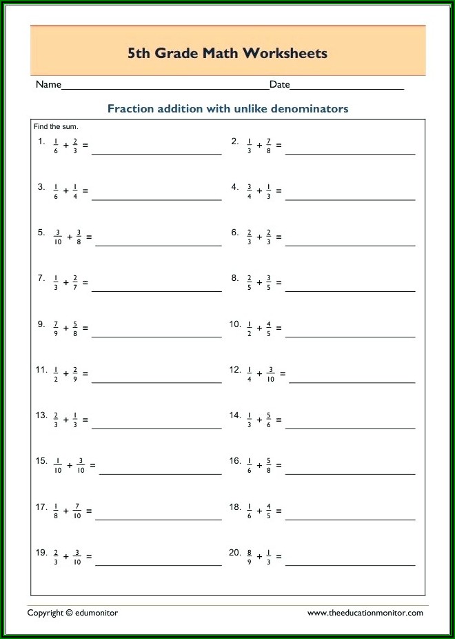 Grade 4 Fractions Worksheets Pdf