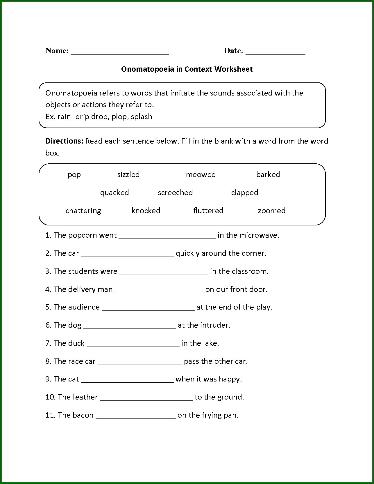 Grade 5 English Worksheet With Answers