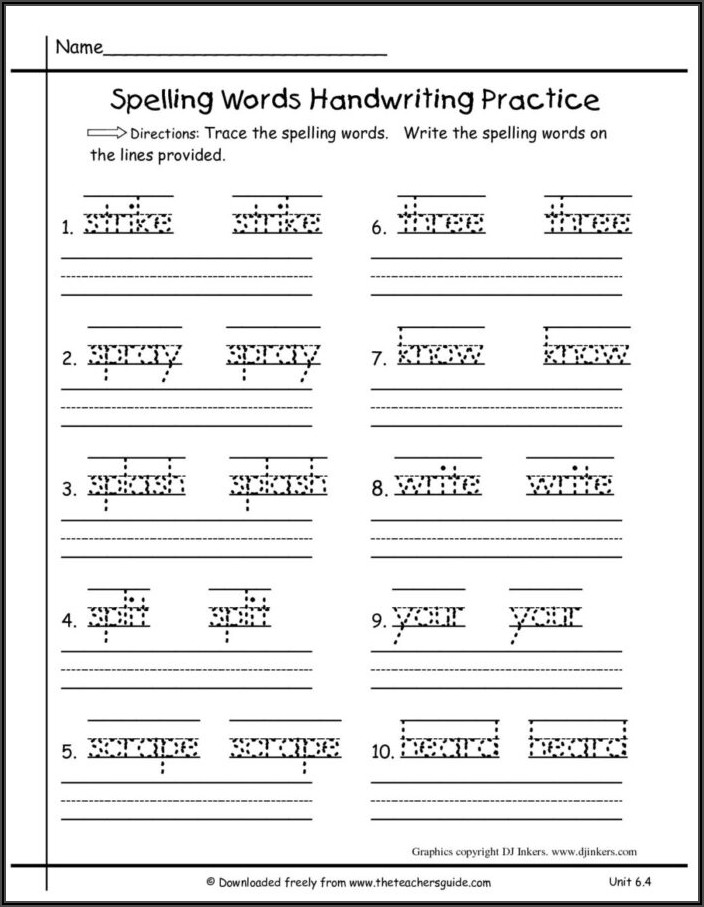 Handwriting Worksheet Generator Preschool