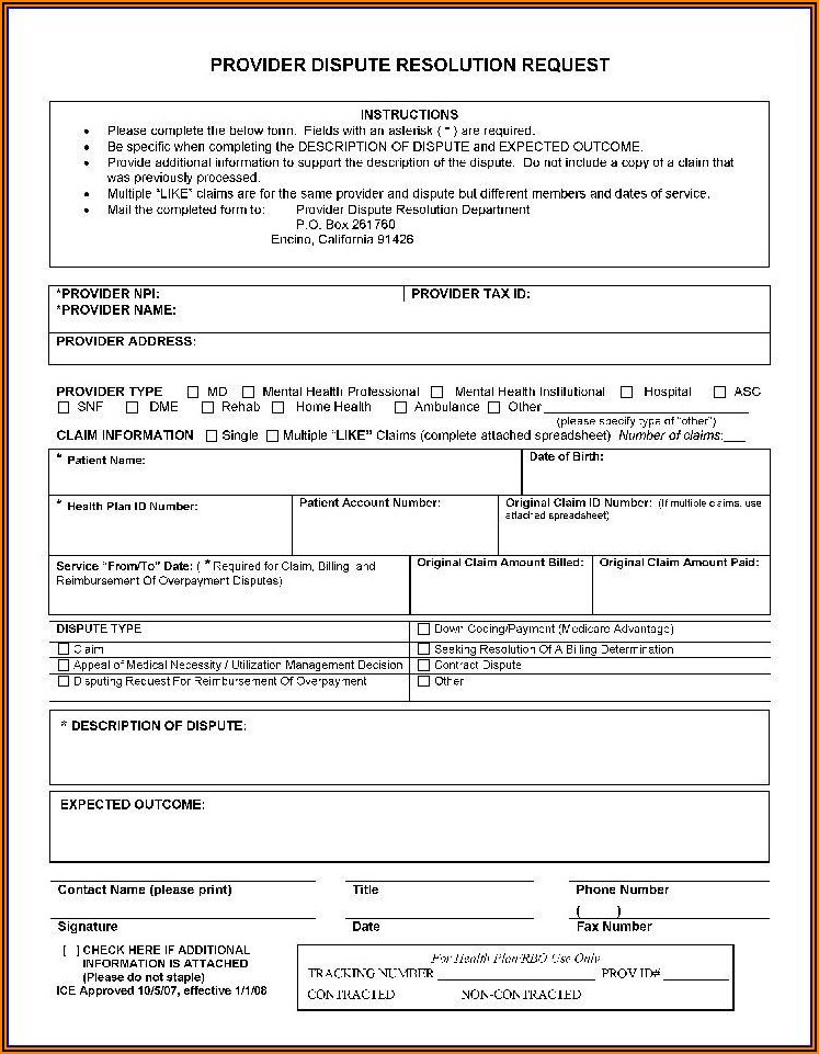 Hcfa 1500 Claim Form Instructions