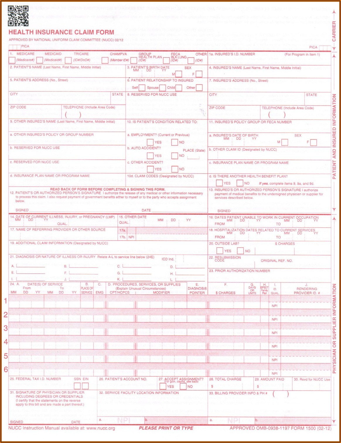 Hcfa 1500 Claim Form Program