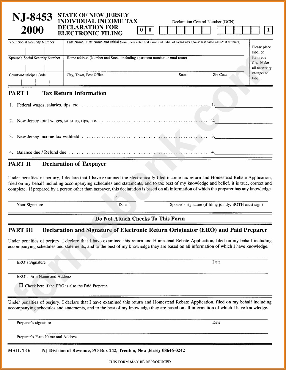 Income Tax Filing Form For Individual