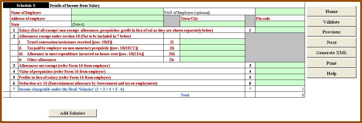 Income Tax Return Form 2017 18 Excel Format Bd