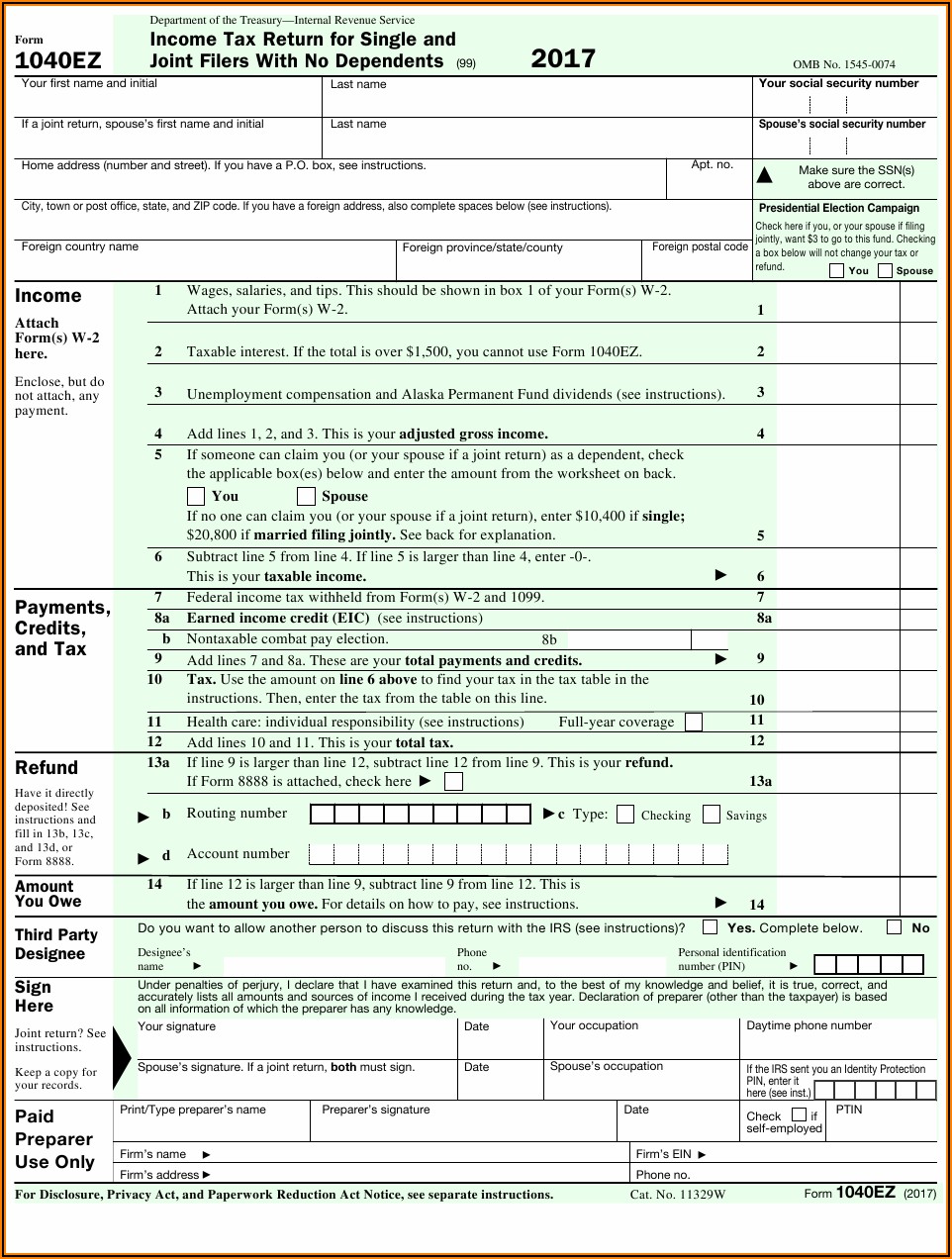 Income Tax Return Form Online Download