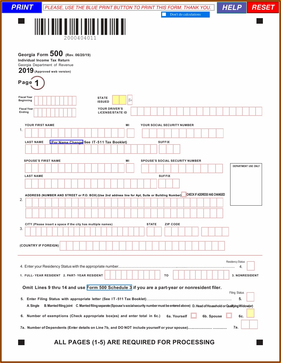 Income Tax Return Form Online
