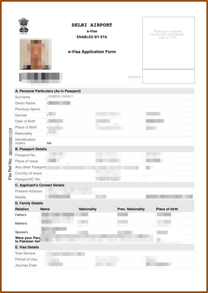 Indian Visa Application Form Download Malaysia