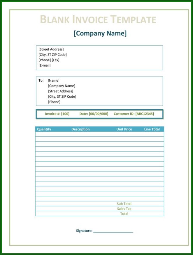 Invoice Template Word Document Download