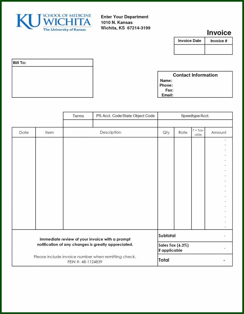 Invoice Template Word Format
