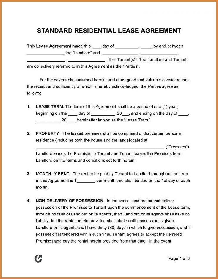 Landlord And Tenant Agreement Format