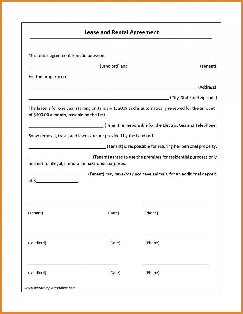 Landlord And Tenant Agreement Template Uk