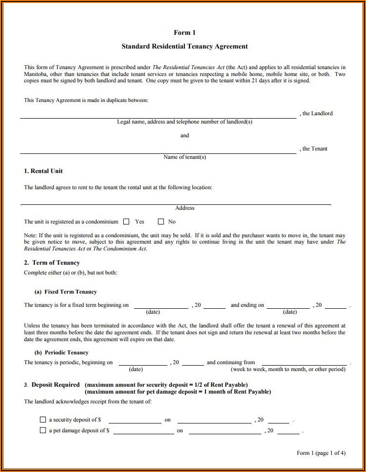 Landlord And Tenant Contract Template