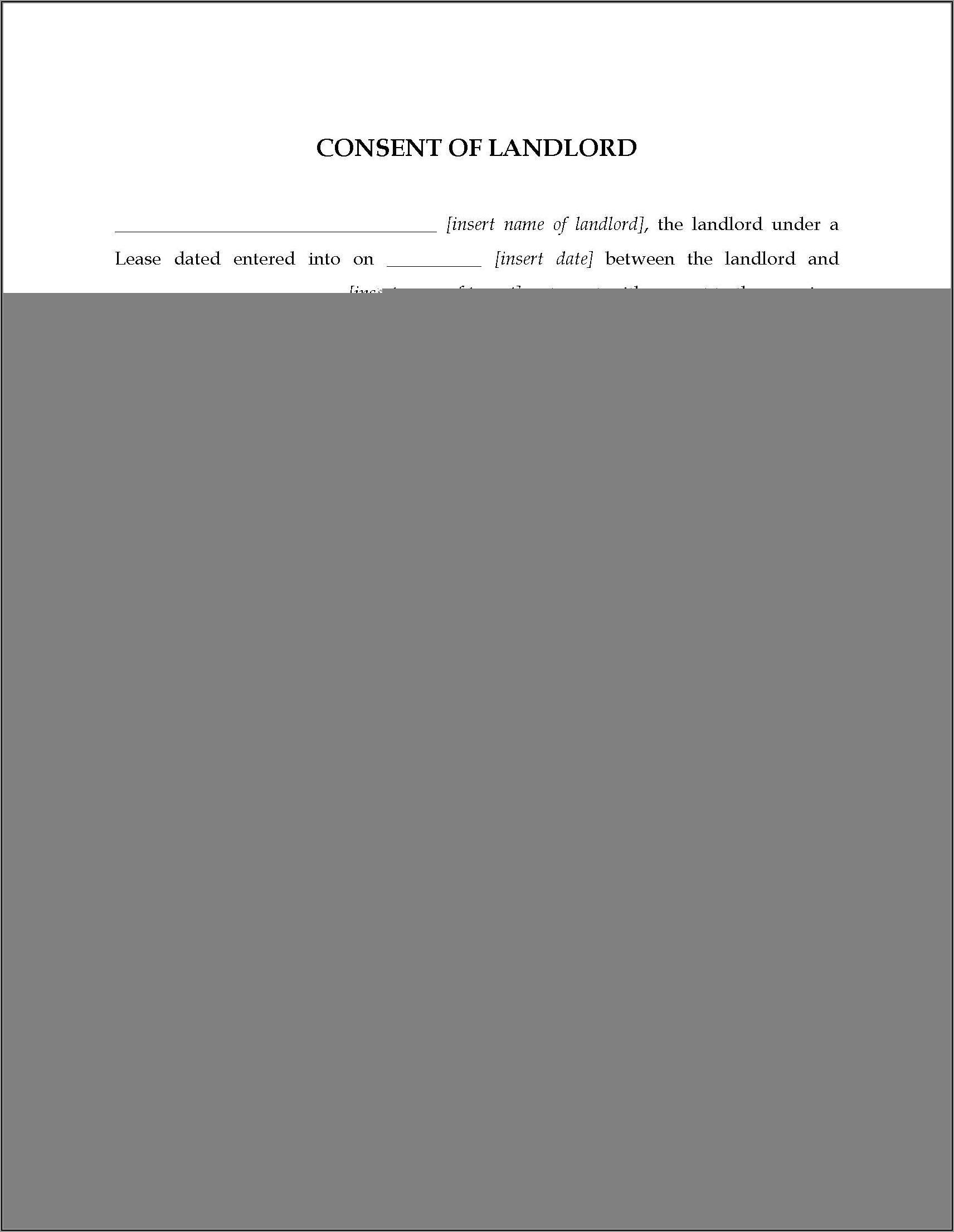 Landlord Tenant Contract Forms