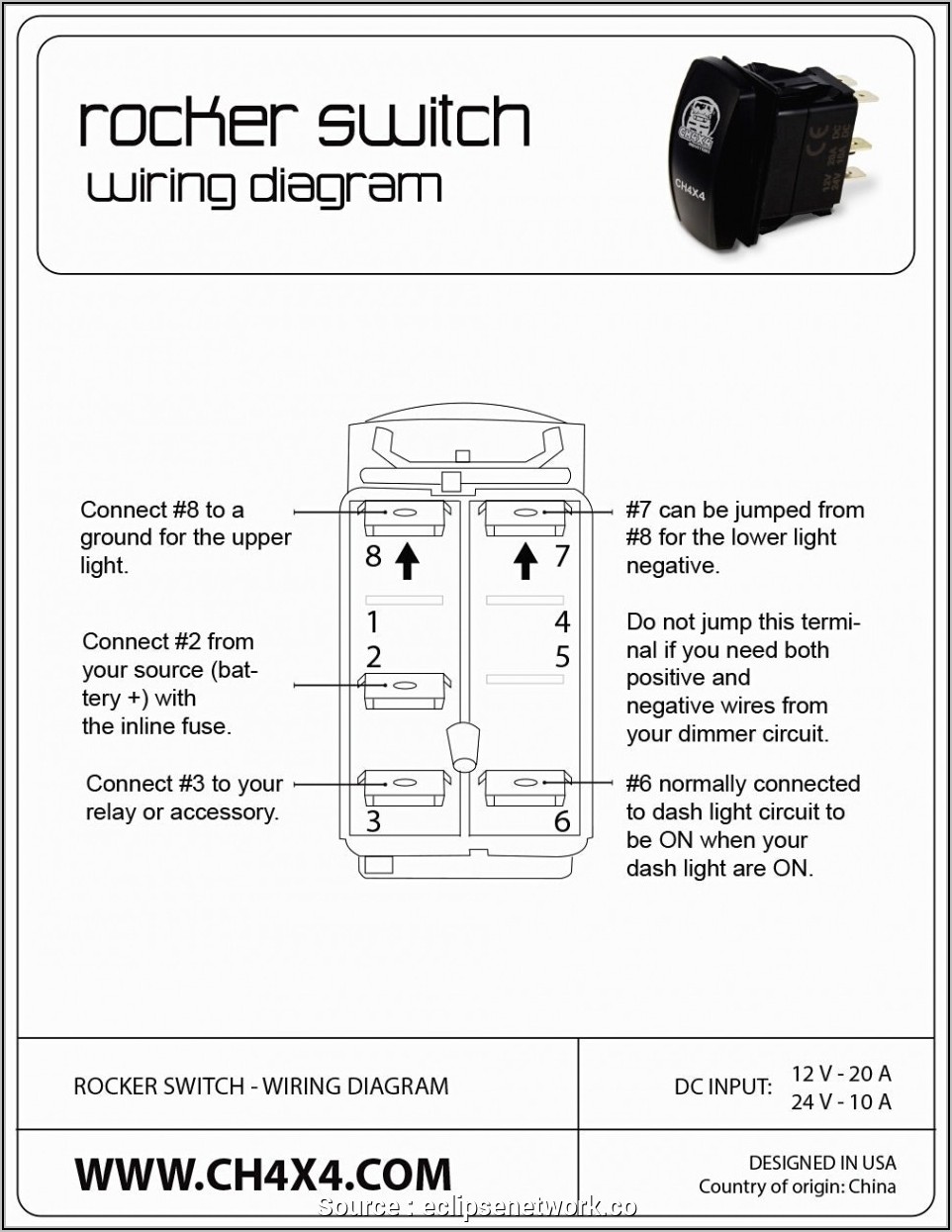 Lighted Rocker Switch Wiring Diagram 12v