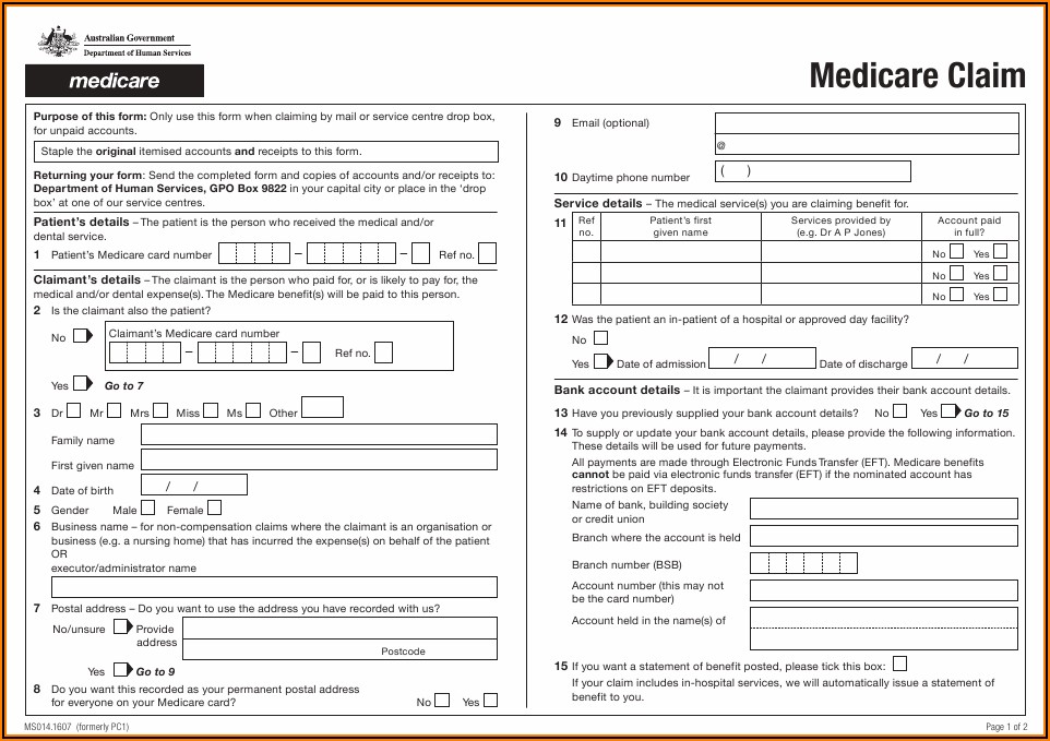 Medicare Application Forms Australia