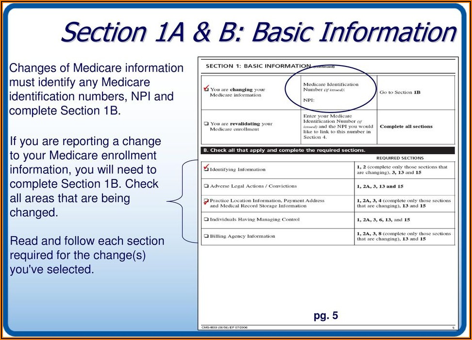 Medicare Enrollment Application Cms 855i