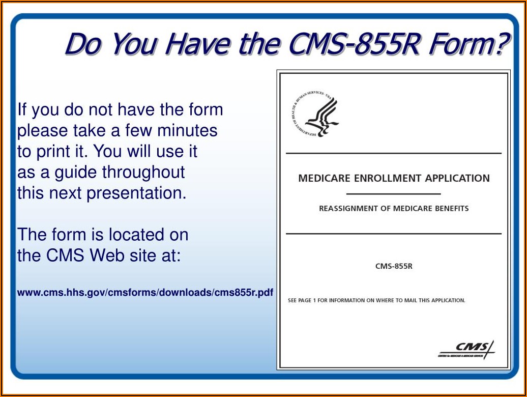 Medicare Enrollment Form Cms 855r