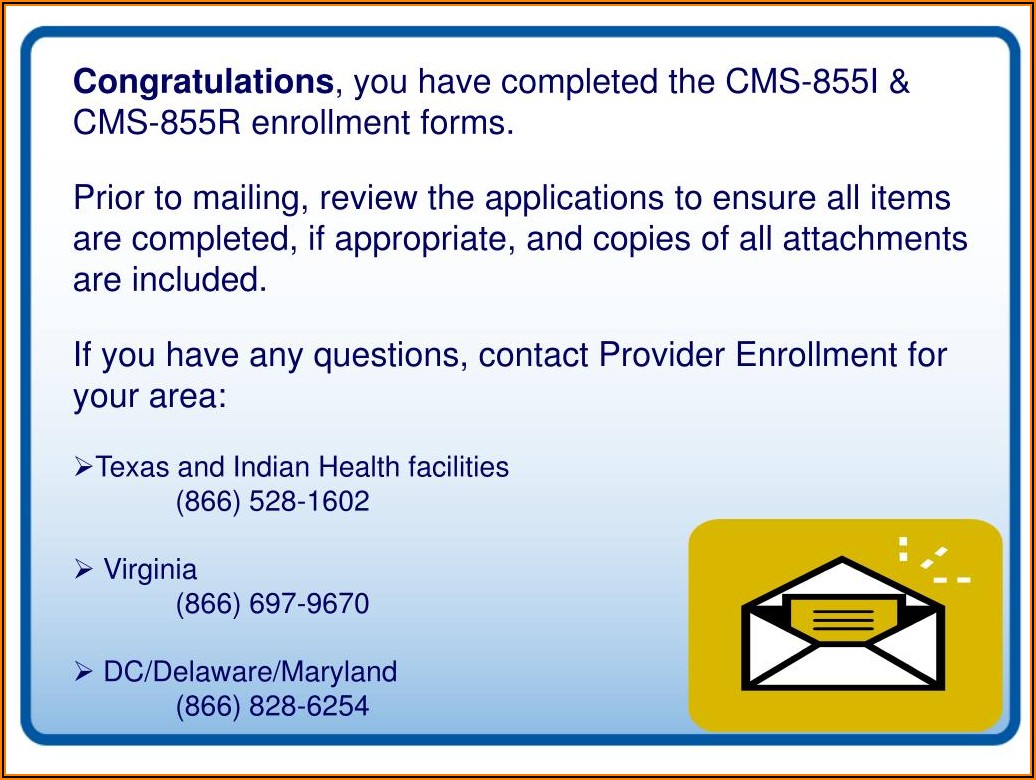 Medicare Part B Provider Enrollment Forms 855i